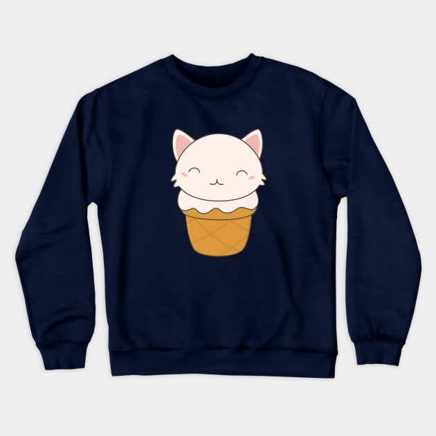 Kawaii Cute Ice Cream Cone T-Shirt Crewneck Sweatshirt by happinessinatee